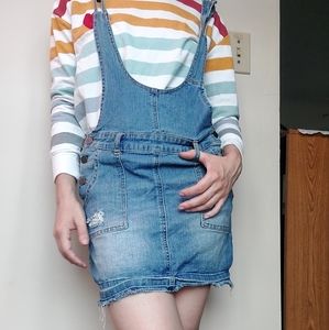 Hot Topic Denim skirt overalls Medium